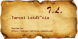Tarcsi Letícia névjegykártya